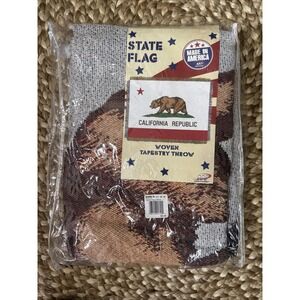 Vintage California  State Woven Tapestry Northwest Throw 48 x 60 in NEW OLD